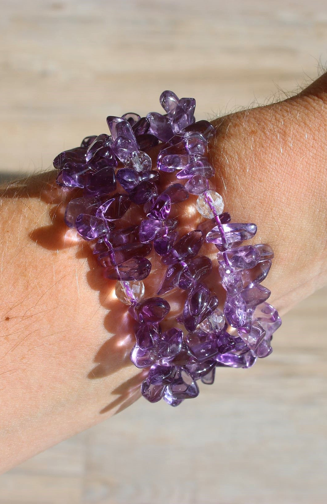 Amethyst (AAA) and Clear Quartz Bracelet